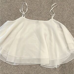 Flaring white top size Large